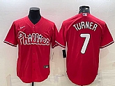 Men's Philadelphia Phillies #7 Trea Turner Red Cool Base Stitched Baseball Jersey,baseball caps,new era cap wholesale,wholesale hats
